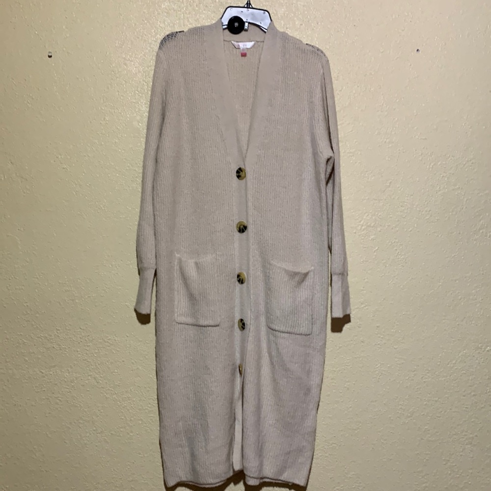NOBO Long Sweater Cardigan Jr. XXXL 3XG 21 Creamy Ivory Long Sleeve Pockets